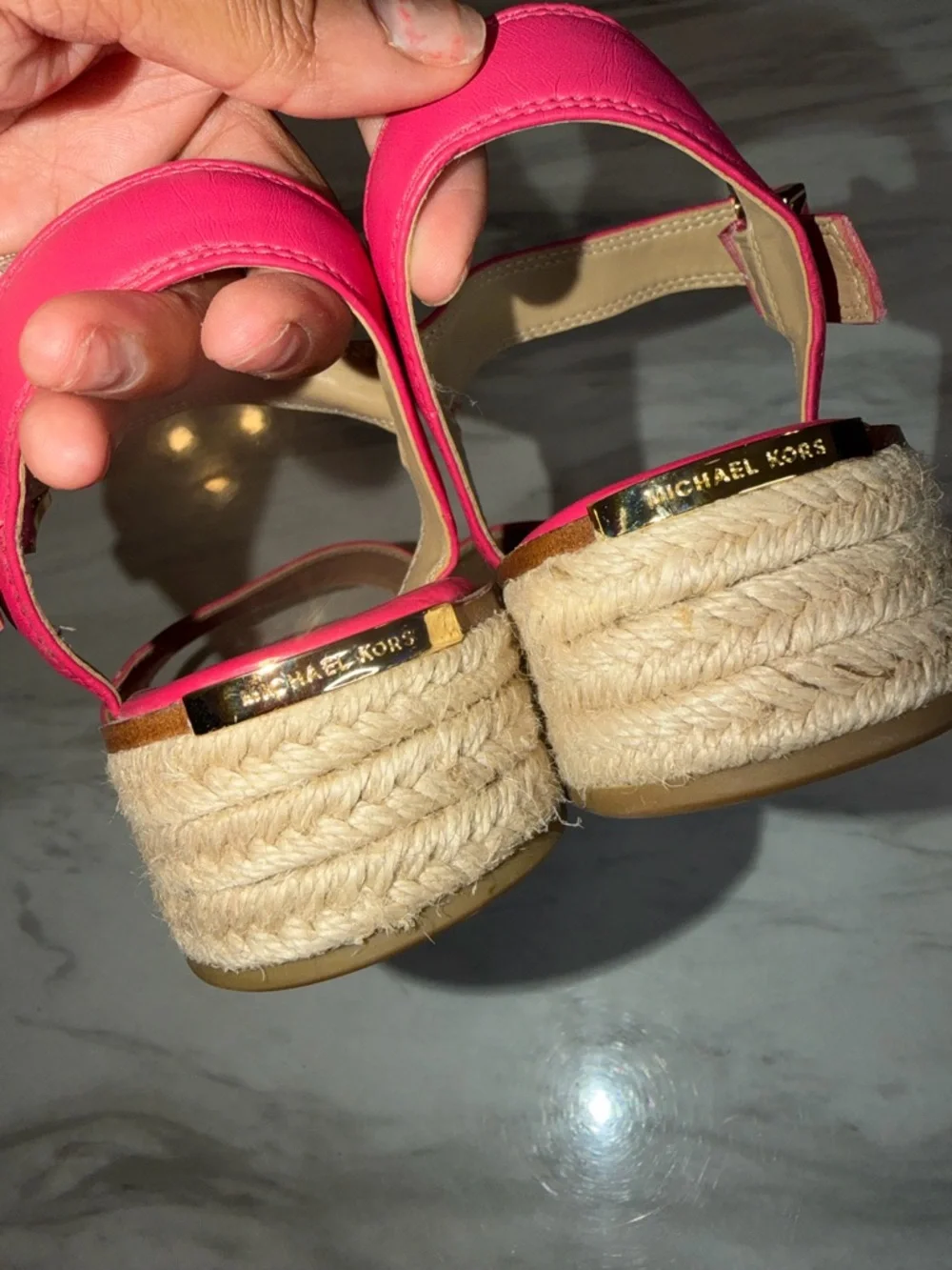 Michael Kors Women’s Richie Platform Pink Fuschia Espadrille Sandal 8 *READ - Picture 7 of 10